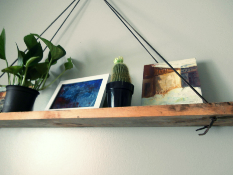 easy diy hanging shelf//a creative loaf