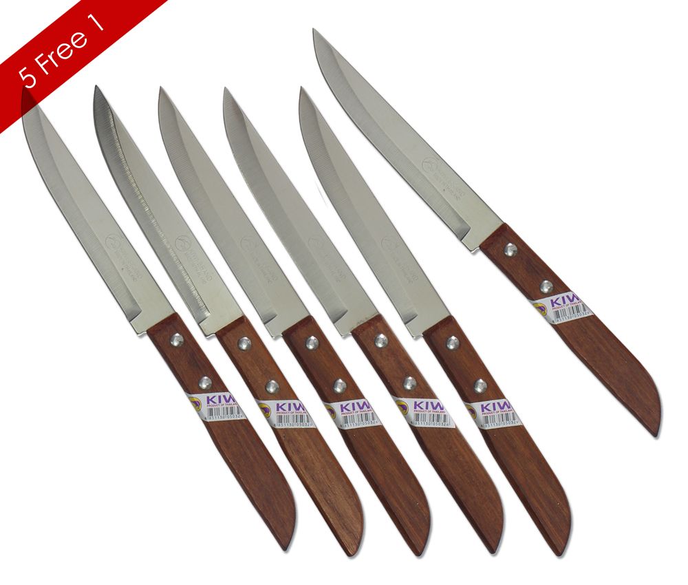 Set 5 Free 1pcs Kiwi Brand No501 Thai Cook Knife Kitchen Steak Stainless Steel Ebay 8449