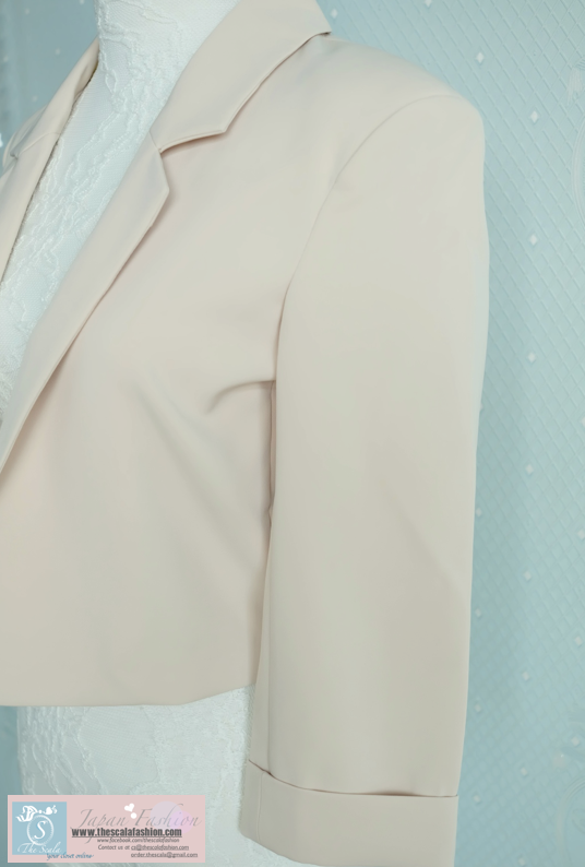 SN101 Snidel sweet buckle-free jacket with shoulder pad (beige)_2 photo SN101Snidelsweetbuckle-freejacketwithshoulderpadbeige_3_zps0ea7c745.png